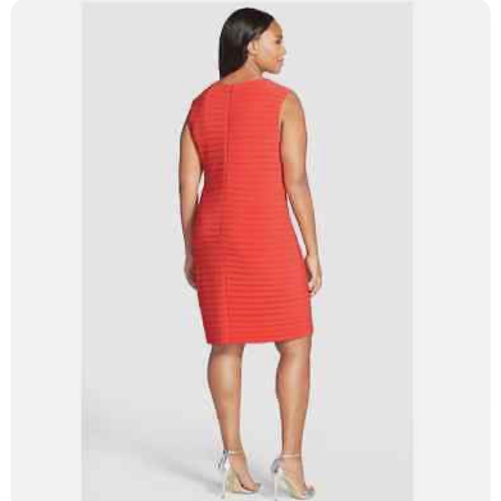 NWT Adrianna Papell coral pleated dress size 4 - Picture 5 of 6